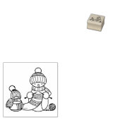Strickender Schneemann 1x1 Gummistempel (Stempel)