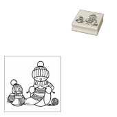 Strickender Schneemann Gummistempel (Stempel)