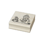Strickender Schneemann Gummistempel (Stempel)