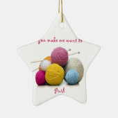 strickender Spaß Keramikornament (Rechts)