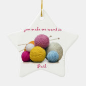 strickender Spaß Keramikornament (Vorne)