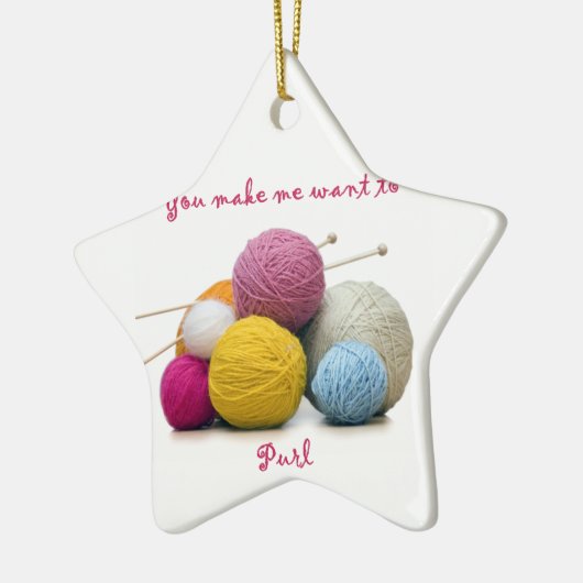 strickender Spaß Keramikornament (Links)