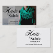 "Strickender" Strick, Häkelarbeit, handgemacht, Visitenkarte (Vorne/Hinten)