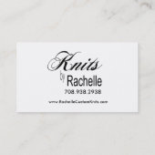 "Strickender" Strick, Häkelarbeit, handgemacht, Visitenkarte (Rückseite)