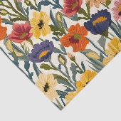 Strickendes botanisches Muster Pastell-Farben im V Seidenpapier (Ausschnitt)