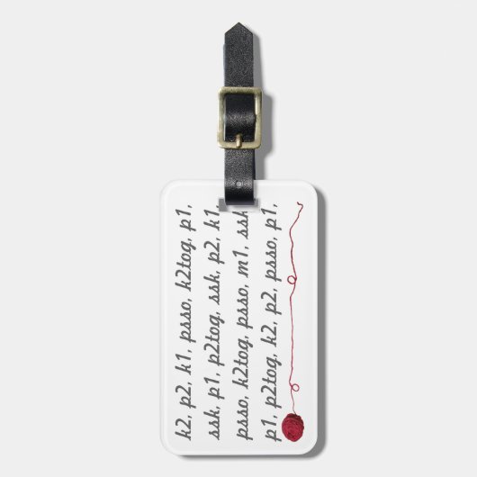 Strickendes Gepäckanhänger (Vorderseite vertikal)