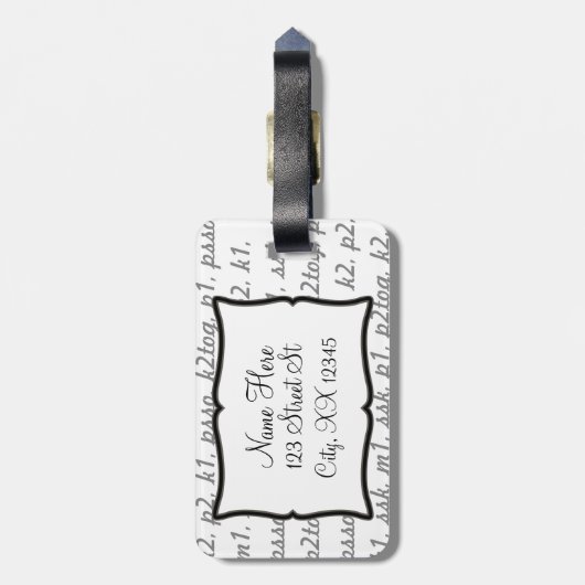 Strickendes Gepäckanhänger (Rückseite vertikal)