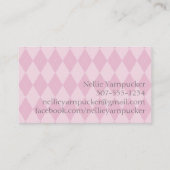 Strickendes Häkelarbeitnähen der niedlichen Visitenkarte (Rückseite)