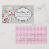 Strickendes Häkelarbeitnähen der niedlichen Visitenkarte (Vorne/Hinten)