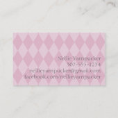 Strickendes Häkelarbeitnähen der niedlichen Visitenkarte (Rückseite)