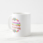 Strickendes Herz glücklich Kaffeetasse (Vorderseite Links)