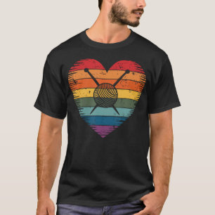 Strickendes Herz Lustiger Stricker T-Shirt