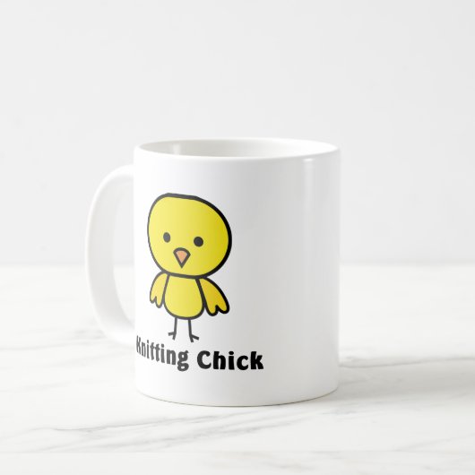 Strickendes Küken Kaffeetasse (Vorderseite Links)