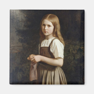 Strickendes Mädchen, 1854 Magnet