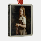 Strickendes Mädchen, 1854 Silbernes Ornament (Rechts)