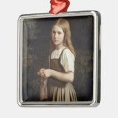 Strickendes Mädchen, 1854 Silbernes Ornament (Links)