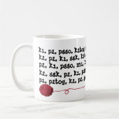 Strickendes Muster-Anweisungs-Garn-Ball-Rot Kaffeetasse (Links)