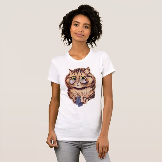 Strickendes verrücktes Katzen-T-Shirt T-Shirt (Vorne ganz)