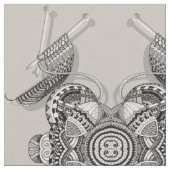 Stricker-Paradies-Gekritzel-Kunst Stoff (Nahaufnahme)