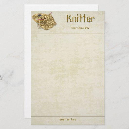 Stricker - stricken Sie TAN-Chenille-Garn mit der Briefpapier (Vorne/Hinten)