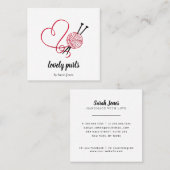 Stricker Strickkugel-Logo Quadratische Visitenkarte (Vorne/Hinten)