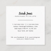 Stricker Strickkugel-Logo Quadratische Visitenkarte (Rückseite)