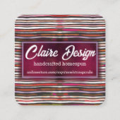 Strickerei Strickfaser Häkelhaut Handwerk busi Quadratische Visitenkarte (Vorderseite)