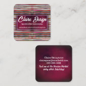 Strickerei Strickfaser Häkelhaut Handwerk busi Quadratische Visitenkarte (Vorne/Hinten)