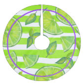 Strickfarben Limon und hell Lila Polyester Weihnachtsbaumdecke (Vorderseite)