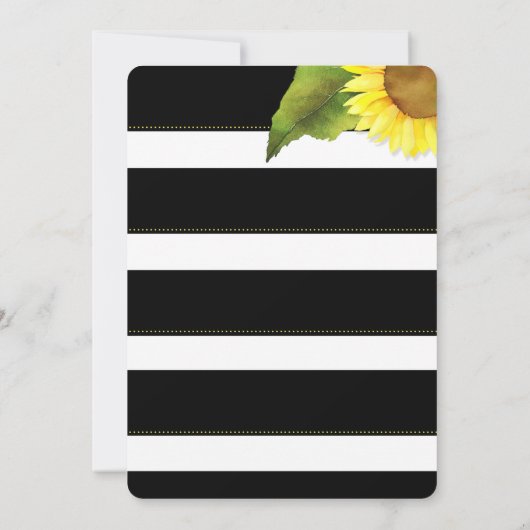 Strickfarbene Sonnenblumendusche Einladung (Rückseite)