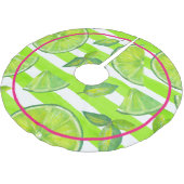 Strickfarbene Wasserfarbe Limon & Hot Neon Pink Polyester Weihnachtsbaumdecke (Schrägansicht)