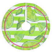 Strickfarbene Wasserfarbe Limon & Hot Neon Pink Polyester Weihnachtsbaumdecke (Vorderseite)