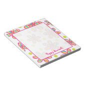 Strickfarbige Blume Personalisiert Notepad Notizblock (angewinkelt)