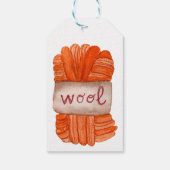 Strickfaser aus Wolle Geschenkanhänger (Rückseite)