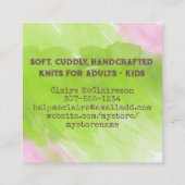 Strickfaser-Hausgeflügel Quadratische Visitenkarte (Rückseite)