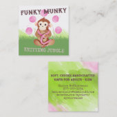 Strickfaser-Hausgeflügel Quadratische Visitenkarte (Vorne/Hinten)