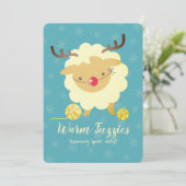 Strickfaser-Weihnachtskarte für Schafrinder Feiertagskarte (Stehend Vorderseite)