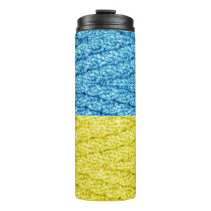 Strickflagge in der Ukraine Thermosbecher
