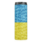 Strickflagge in der Ukraine Thermosbecher (Rückseite)