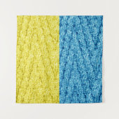 Strickflagge in der Ukraine Wandteppich (Vorderseite (Horizontal))