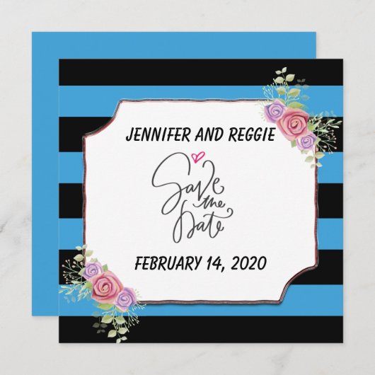 Strickfloral Save the Date (Vorne/Hinten)