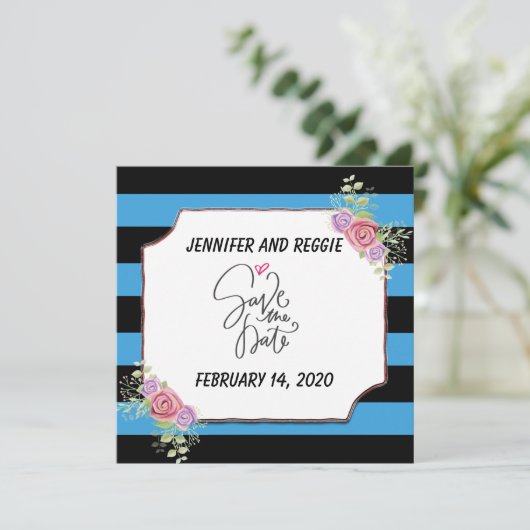 Strickfloral Save the Date (Stehend Vorderseite)