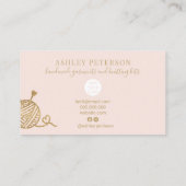 Strickgarn aus Gold, handgefertigt, rosa Visitenkarte (Rückseite)