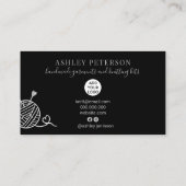 Strickgarn aus Silver Strick, handgefertigt, schwa Visitenkarte (Rückseite)