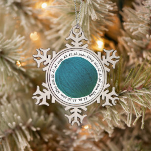 Strickgarn Ball Aquamarine Handwerkskunst Schneeflocken Zinn-Ornament