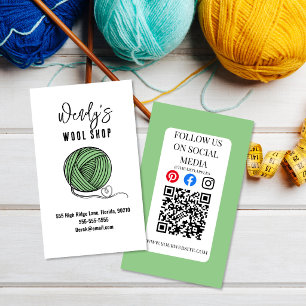 Strickgarn-Ball-Woll-Shop-Handwerk-Geschäftskarte Visitenkarte