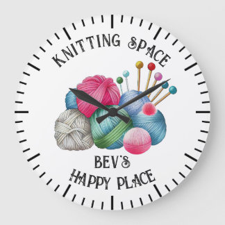 Strickgarn Große Wanduhr