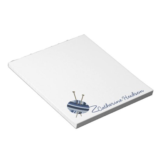 Strickgarn Personalisiert Notepad Notizblock (angewinkelt)