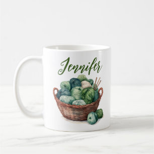 Strickgarn Personalisierter Kaffeebecher für Stric Kaffeetasse