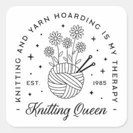 Strickgarnhöcker Quadratischer Aufkleber